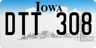IA license plate DTT308