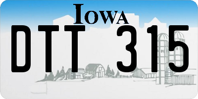 IA license plate DTT315