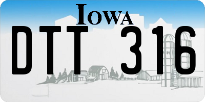 IA license plate DTT316