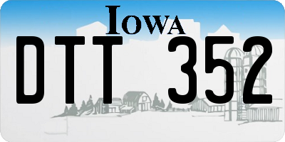 IA license plate DTT352