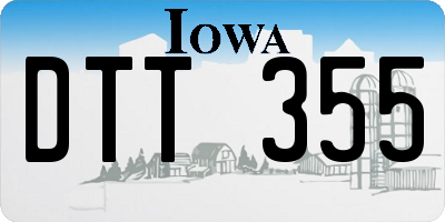 IA license plate DTT355