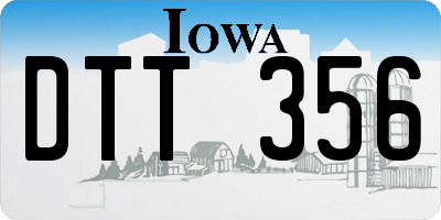 IA license plate DTT356