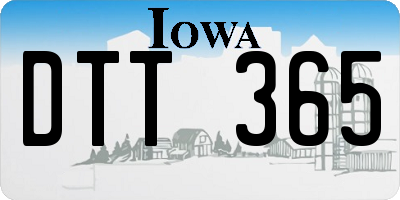 IA license plate DTT365