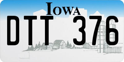 IA license plate DTT376