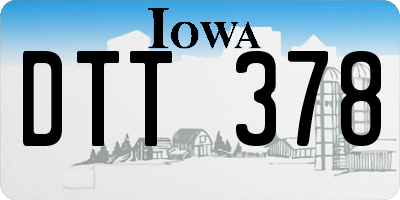 IA license plate DTT378