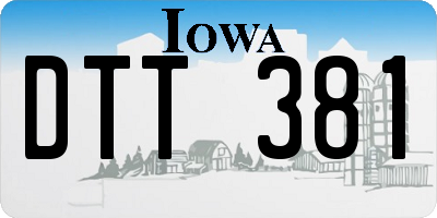 IA license plate DTT381