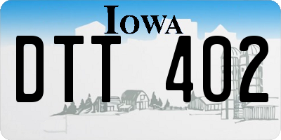 IA license plate DTT402