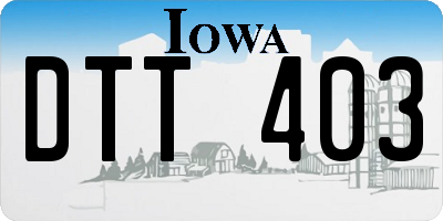 IA license plate DTT403
