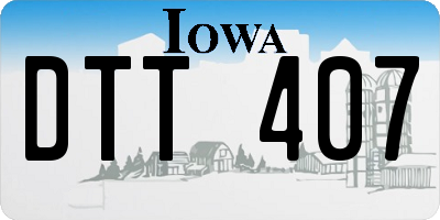 IA license plate DTT407