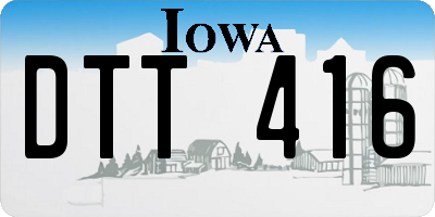 IA license plate DTT416