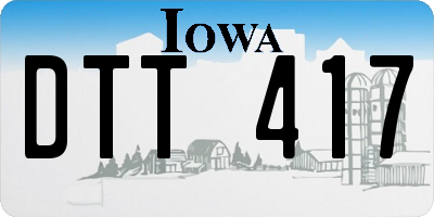 IA license plate DTT417
