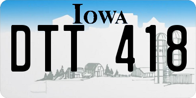 IA license plate DTT418