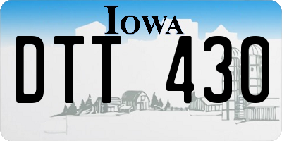 IA license plate DTT430