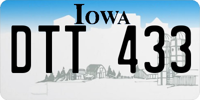 IA license plate DTT433