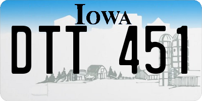 IA license plate DTT451