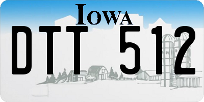 IA license plate DTT512
