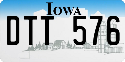 IA license plate DTT576