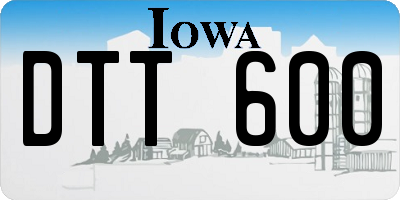 IA license plate DTT600