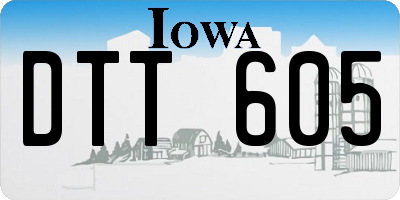 IA license plate DTT605