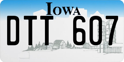 IA license plate DTT607