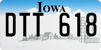IA license plate DTT618