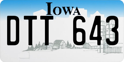 IA license plate DTT643