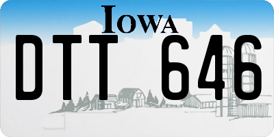IA license plate DTT646