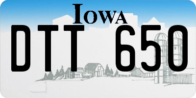 IA license plate DTT650