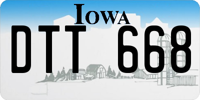 IA license plate DTT668