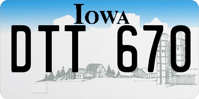 IA license plate DTT670