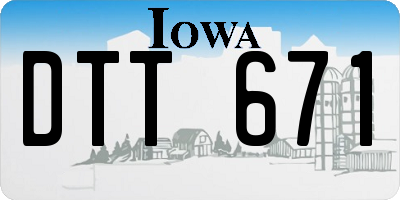 IA license plate DTT671