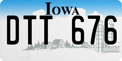 IA license plate DTT676