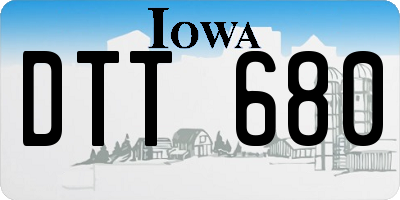 IA license plate DTT680