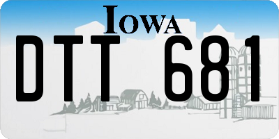IA license plate DTT681