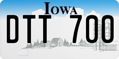 IA license plate DTT700