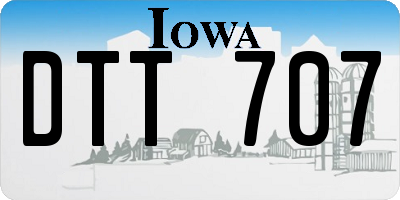 IA license plate DTT707