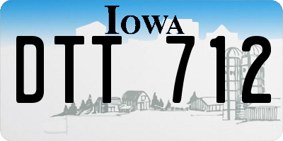 IA license plate DTT712