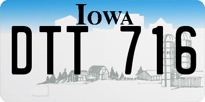 IA license plate DTT716