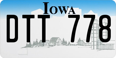 IA license plate DTT778