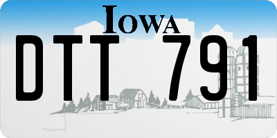 IA license plate DTT791