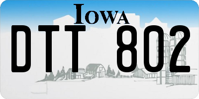 IA license plate DTT802