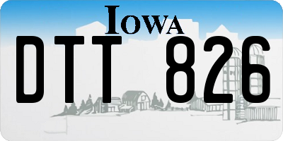 IA license plate DTT826