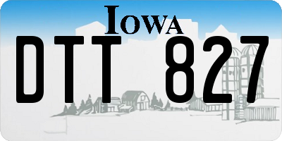 IA license plate DTT827