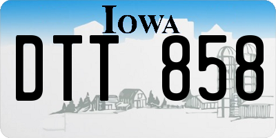 IA license plate DTT858