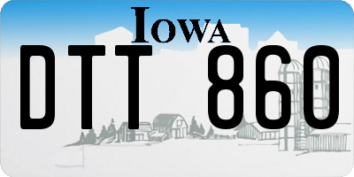 IA license plate DTT860