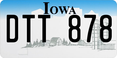 IA license plate DTT878