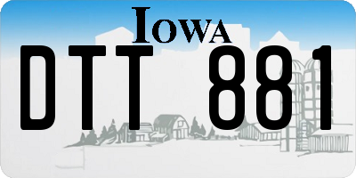 IA license plate DTT881