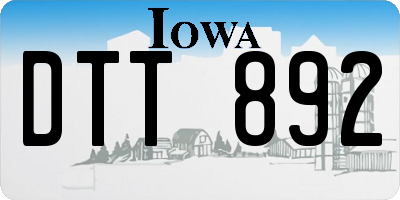 IA license plate DTT892