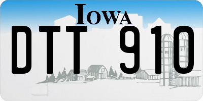 IA license plate DTT910