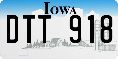 IA license plate DTT918